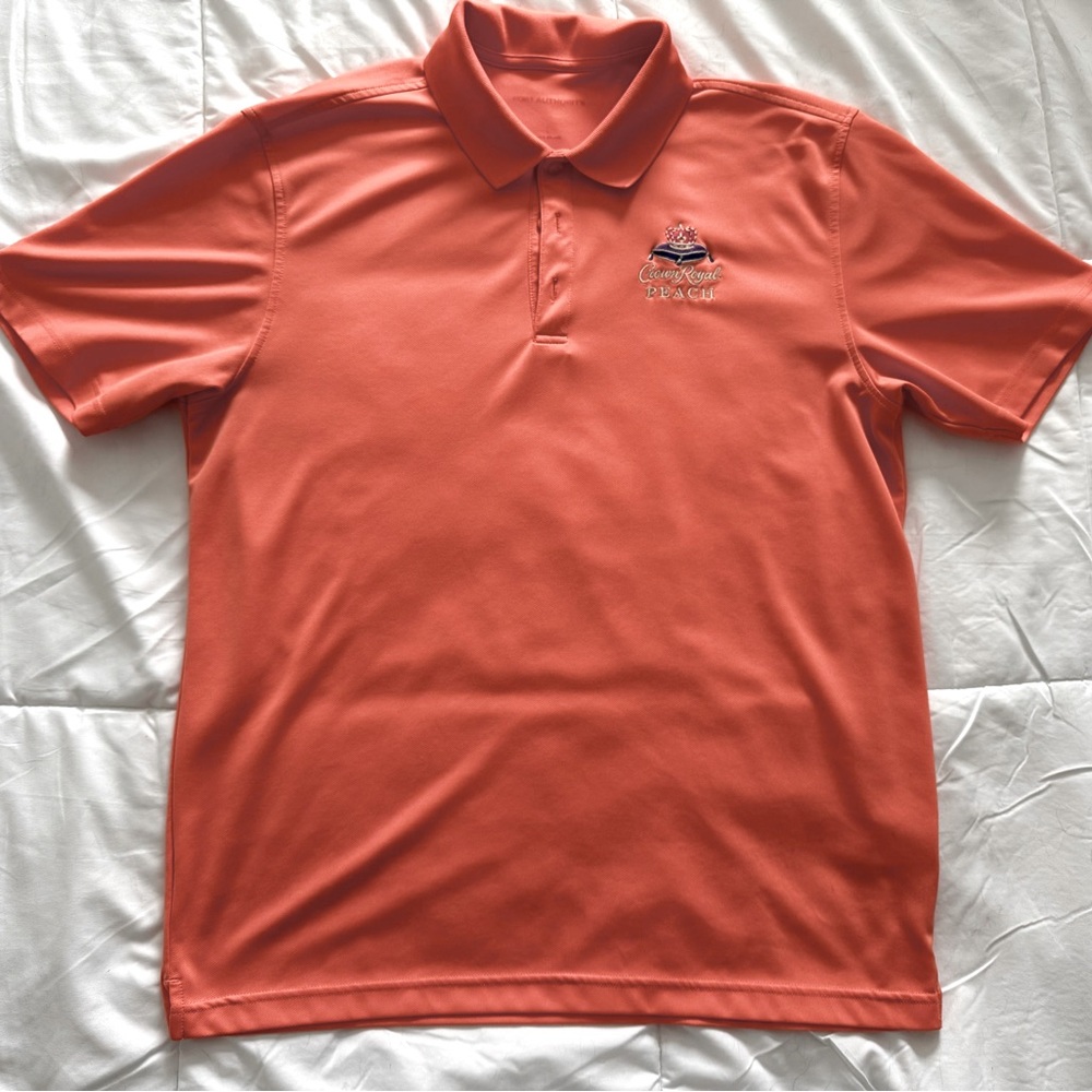 Crown Royal Peach Port Authority Men’s Large Polo Dri Fit